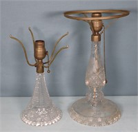 (2) American Brilliant Cut Glass Lamp Bases