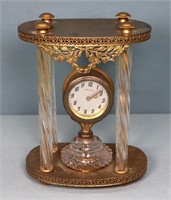 Antique New Haven Crystal Pillar Clock