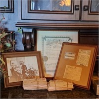 Antique Framed Photos, Marriage License
