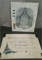 1888 High School Diploma & 1905 Fraternity