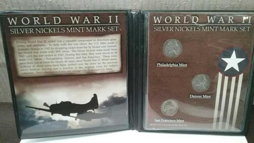 World War II Silver Nickels Coin Set