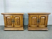 2x The Bid Solid Wood Vintage Night Stands