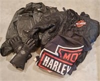Harley Davidson Jackets, Gloves & Flag