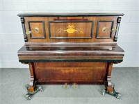 Brooklyn Piano Co Antique Upright Piano W Inlay