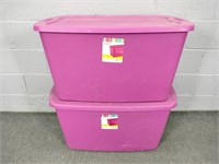 Lot Of 2 Sterlite 30 Gal Plastic Totes