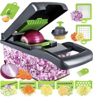 MAIPOR 13 IN 1 VEGETABLE CHOPPER (GREY AND GREEN)