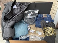 Box of men’s clothes, various sizes