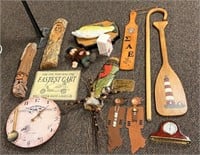 Clock, Wood Oars, Carvings, Shoe Lathe