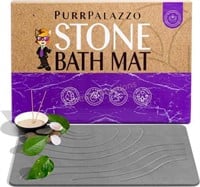Stone Bath Mat with Sink Caddy  Dark Gray