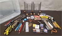 Lot of Assorted Office Supplies, Pottery Tools,