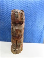 SawCarved 22" Wooden Log BEAR Statue