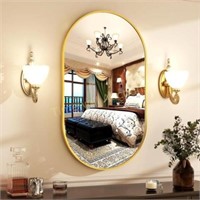 17 x 30 HARRITPURE Oval Bathroom Mirror  Gold