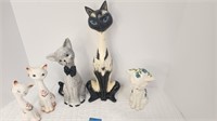 Ceramic long necked cats