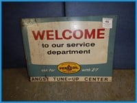 PENNZOIL METAL WELCOME SIGN-18" TALL X 24" WIDE