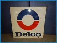 DOUBLE SIDED DELCO HANGING SIGN-28" TALL AND WIDE