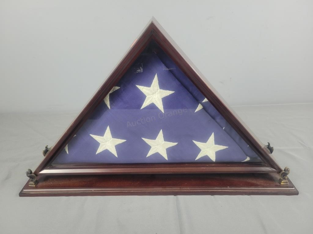 Folded American Flag In Display