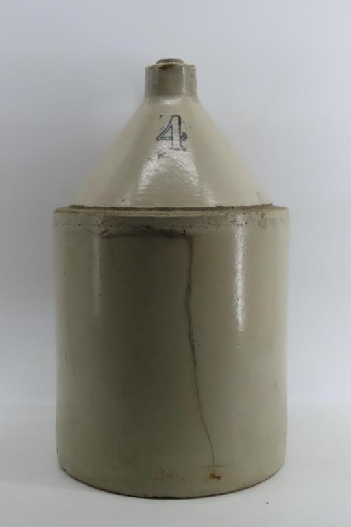 4 Gallon Capacity Marked Stoneware Jug