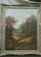 Oil On Canvas Landscape Painting, Approx. 34