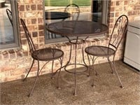 Metal Patio Table with 2 Chairs