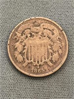 1865 Civil War 2 Cent Piece