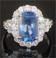 Platinum 7.33 ct GIA Sapphire & Diamond Ring