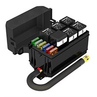Joinfworld 12V Fuse and Relay Box Holds 6 Slots