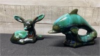 Blue Mountain Pottery Deer & Dolphin