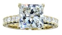 14k Gold 4.64 ct Princess Cut Lab Diamond Ring