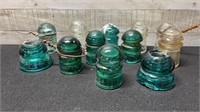 Lot Of Vintage Glass Insulators As Is Some Chips