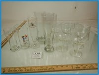 11 VARIOUS BEER GLASSES
