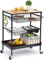 TOOLF Kitchen Cart  4-Tier  2 Drawers