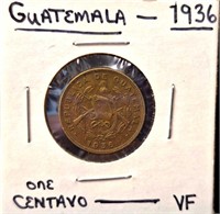 1936 Guatemalan coin