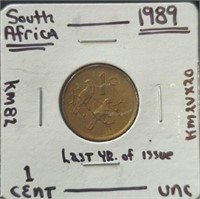 Uncirculated 1989 South African coin