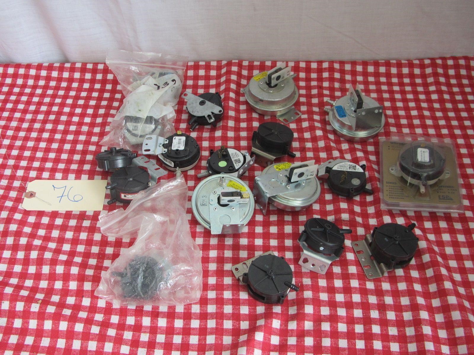 Large Lot Of Various Furnace Air Pressure Switches