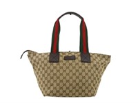 GUCCI GG Sherry Line Canvas Tote Bag