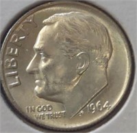Silver Uncirculated 1964 Roosevelt dime