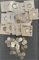 Lot Of 76 Silver Dimes