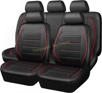 Leather Seat Cover  Black/Red  Universal