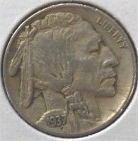 1937 S Buffalo nickel