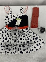 GIRLS CRUELLA DEVILLE COSTUME 4/5YRS