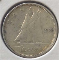 Silver 1946 Canadian dime