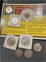 Lot Of 7 Silver Half Dollars