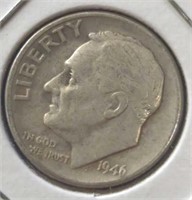 Silver 1946 Roosevelt dime