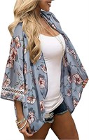 WOMENS SMALL CARDIGAN BLUE FLORAL