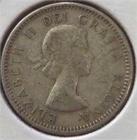 Silver 1960 Canadian dime