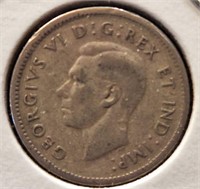1946 Canadian silver 10 cent coin