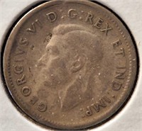 1949 Canadian silver 10cent coin