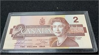 Uncirculated 1986 Bank Of Canada 2 Dollar Bill