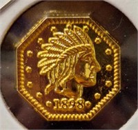 1898 California gold token, Not real gold selling