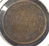 1916 large Canadian penny